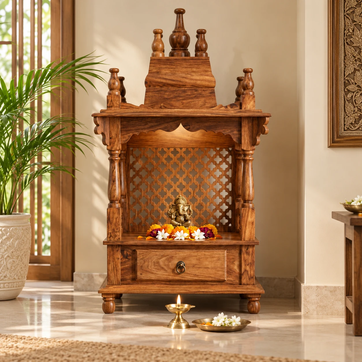 Choosing a Wooden Home Mandir: Size, Wood and Placement