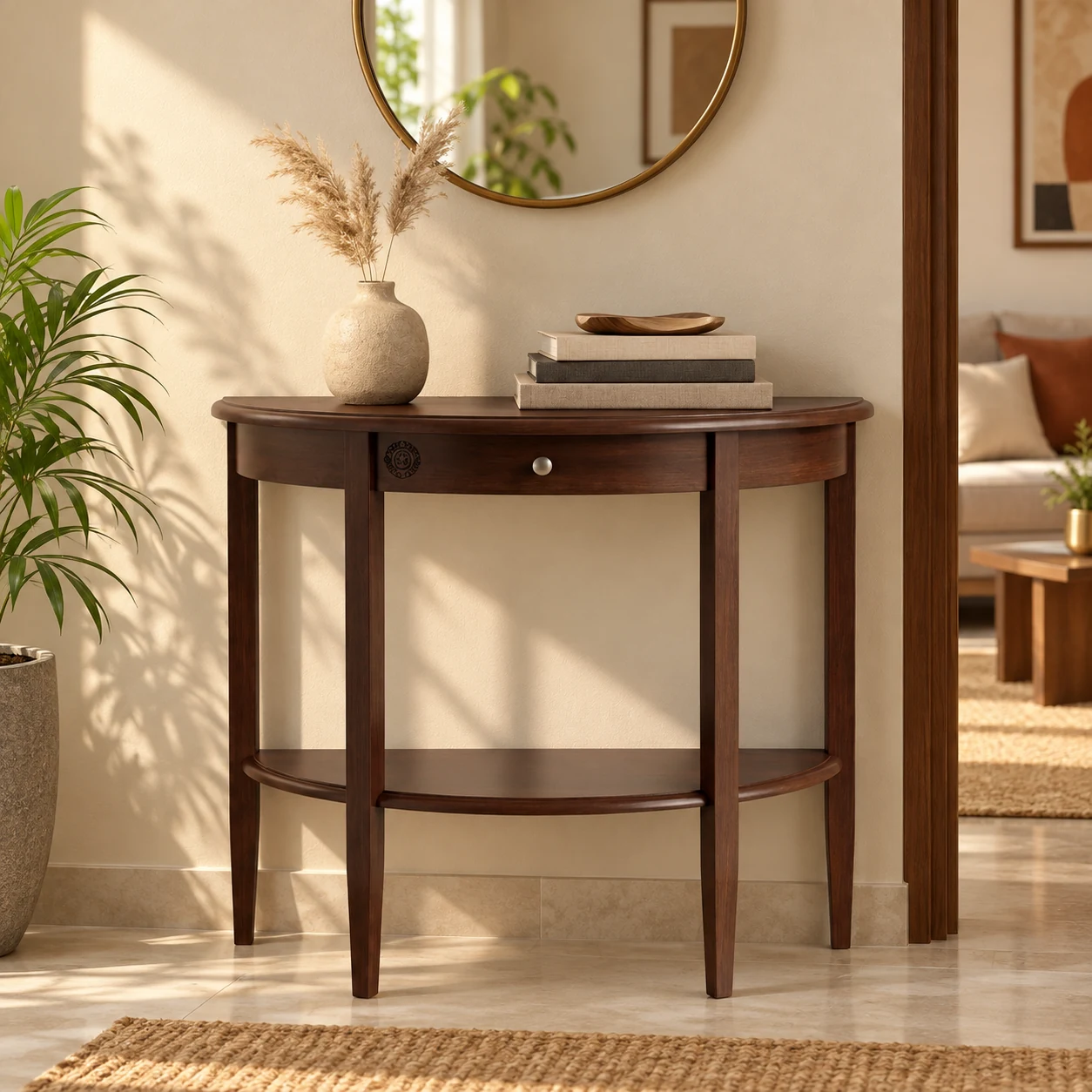 Apollo Arch Entryway Console styled in a room