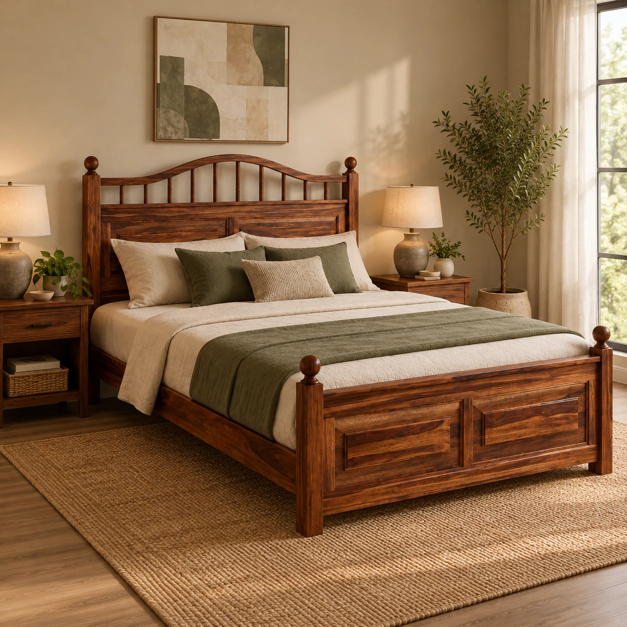 Florence Floating Bed Frame styled in a room