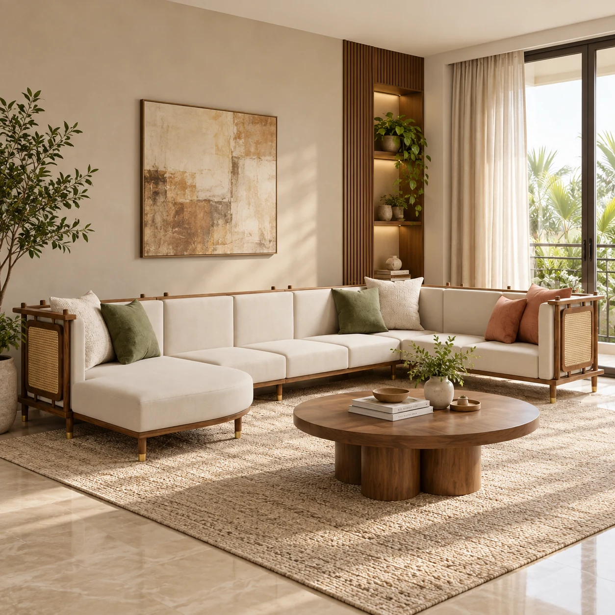 Grandeur Chesterfield Sofa styled in a room