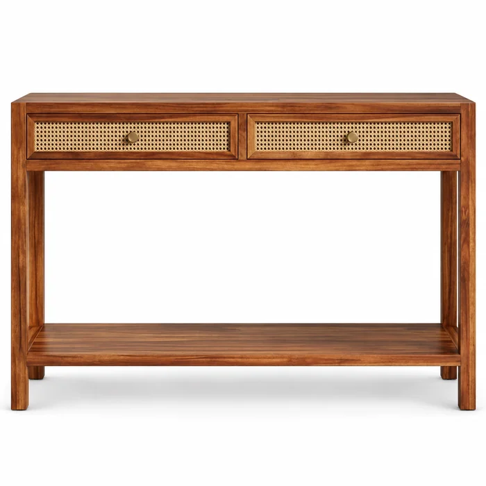 Halia Ribbed Wood Console