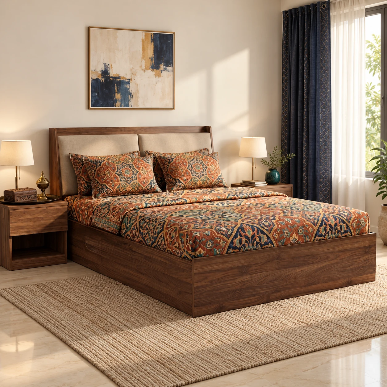 Milano Executive Storage Bed styled in a room