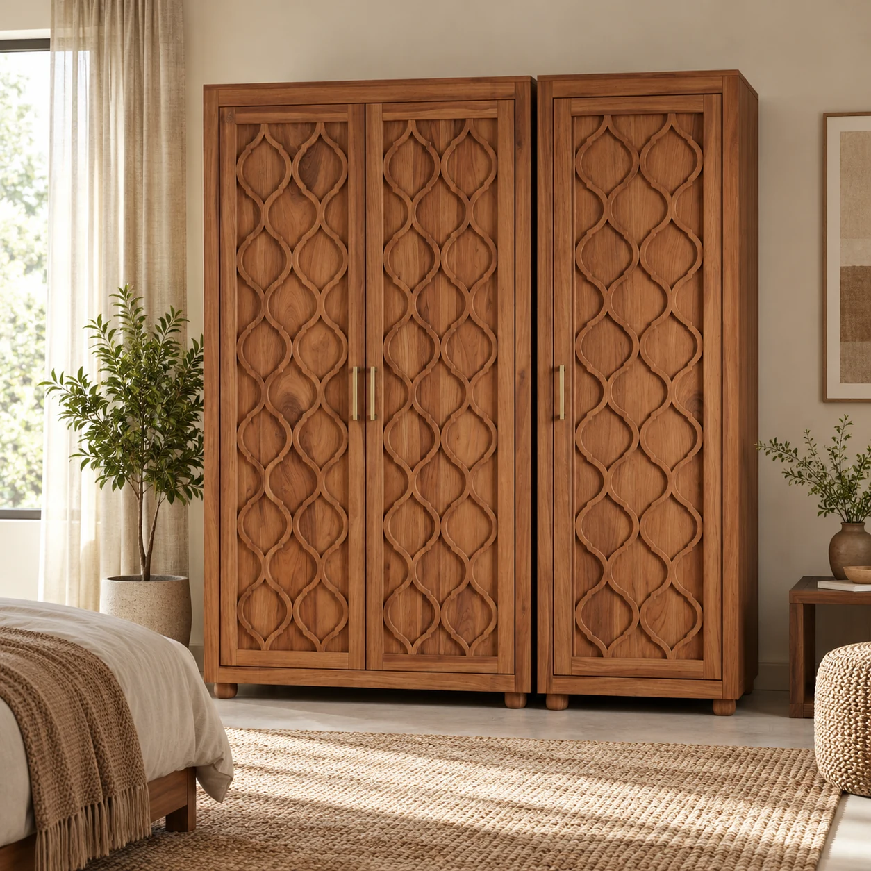 Windsor Solid Wood Heritage Almirah styled in a room